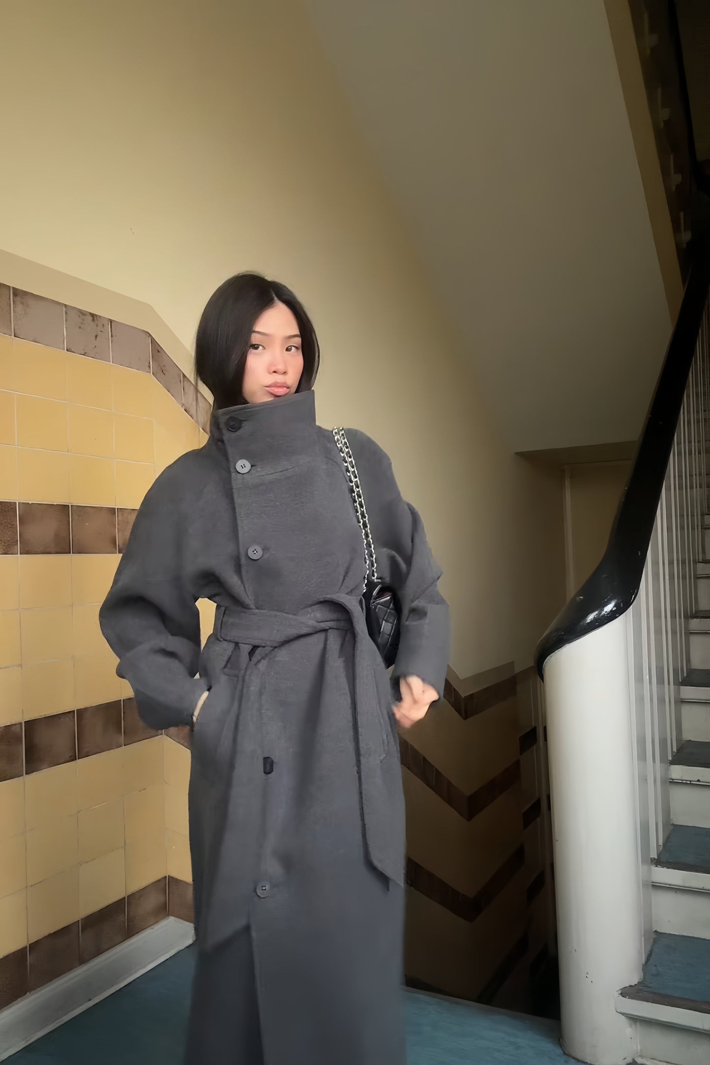 Clair Maison™ | Manteau croisé col montant