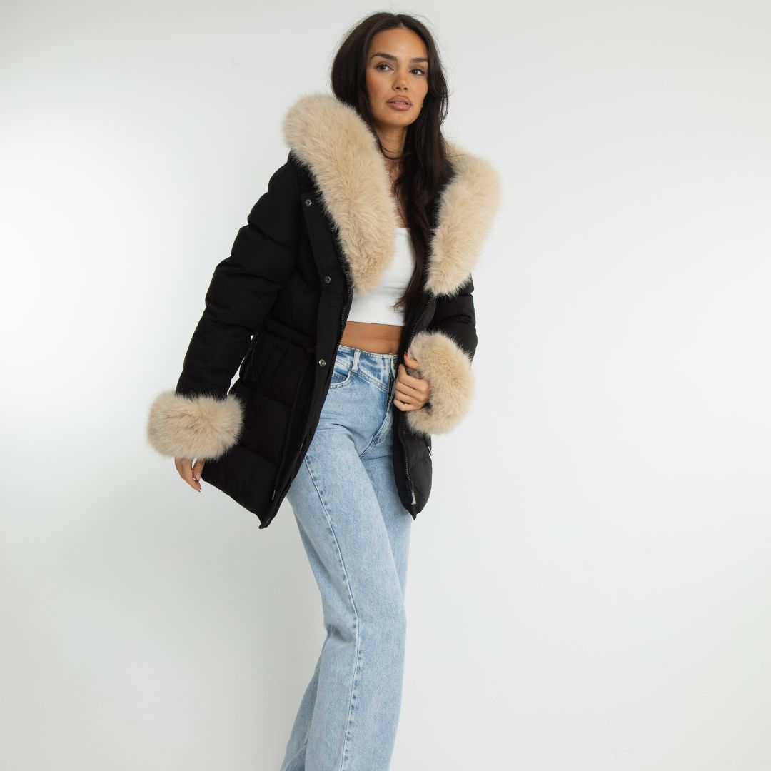 Clair Maison™ | Veste d'hiver avec capuche en fausse fourrure