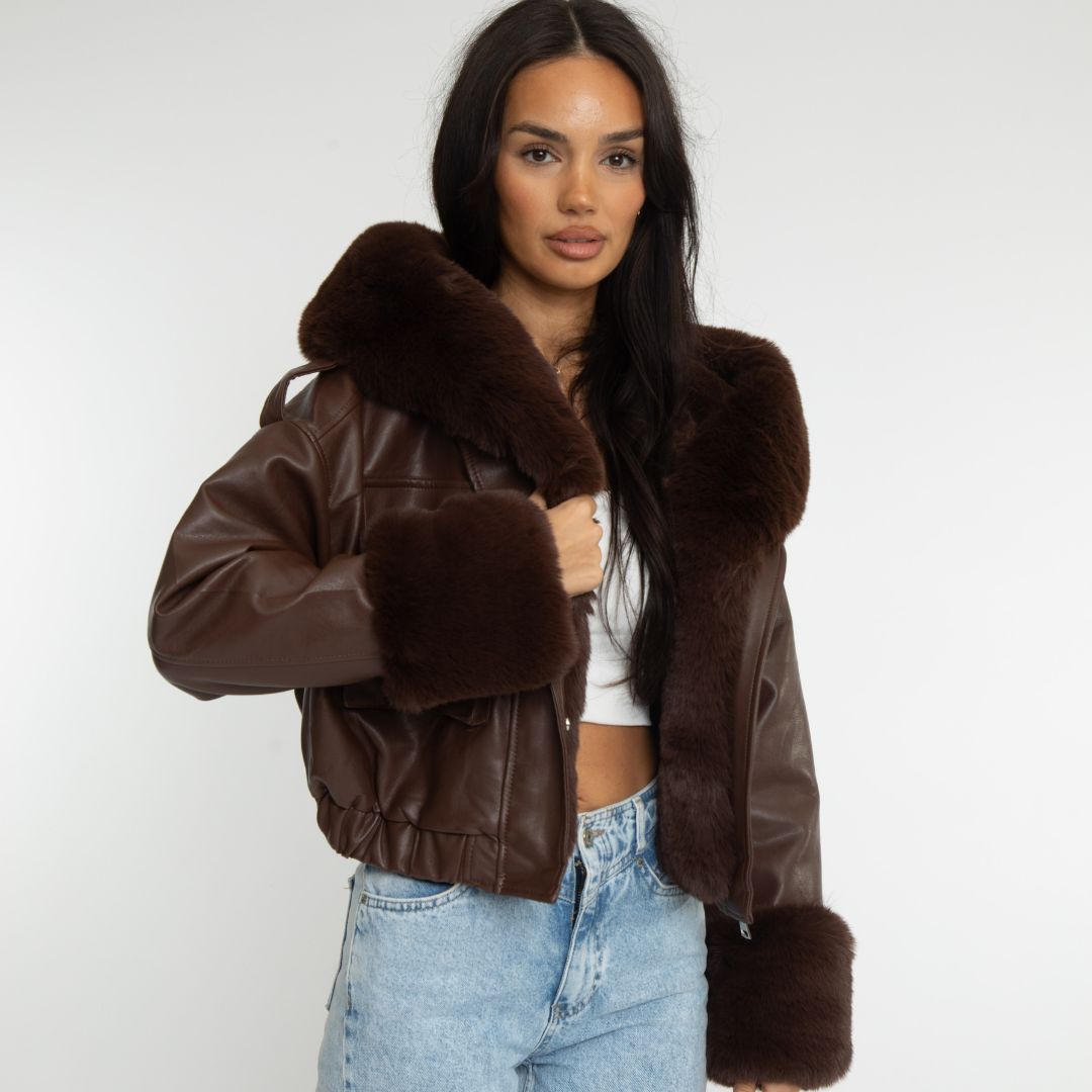 Clair Maison™ | Veste Pilote avec Fourrure Synthétique