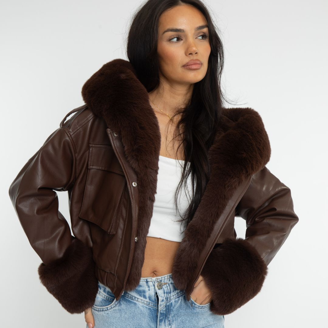 Clair Maison™ | Veste Pilote avec Fourrure Synthétique