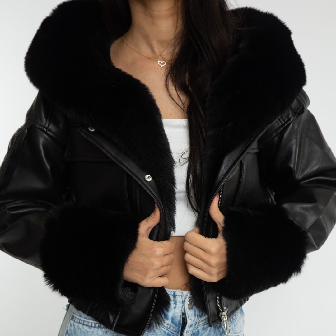 Clair Maison™ | Veste Pilote avec Fourrure Synthétique