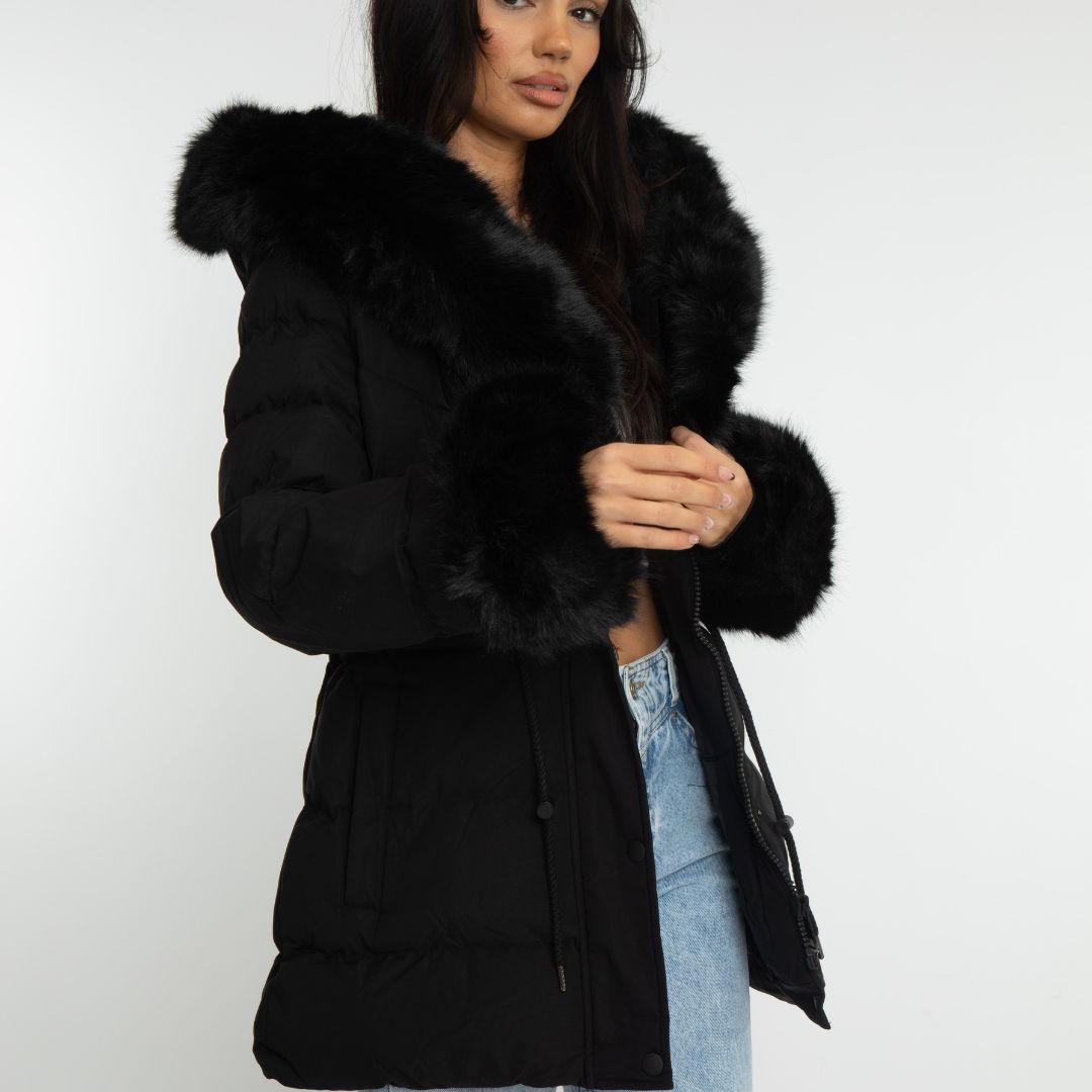 Clair Maison™ | Veste d'hiver avec capuche en fausse fourrure