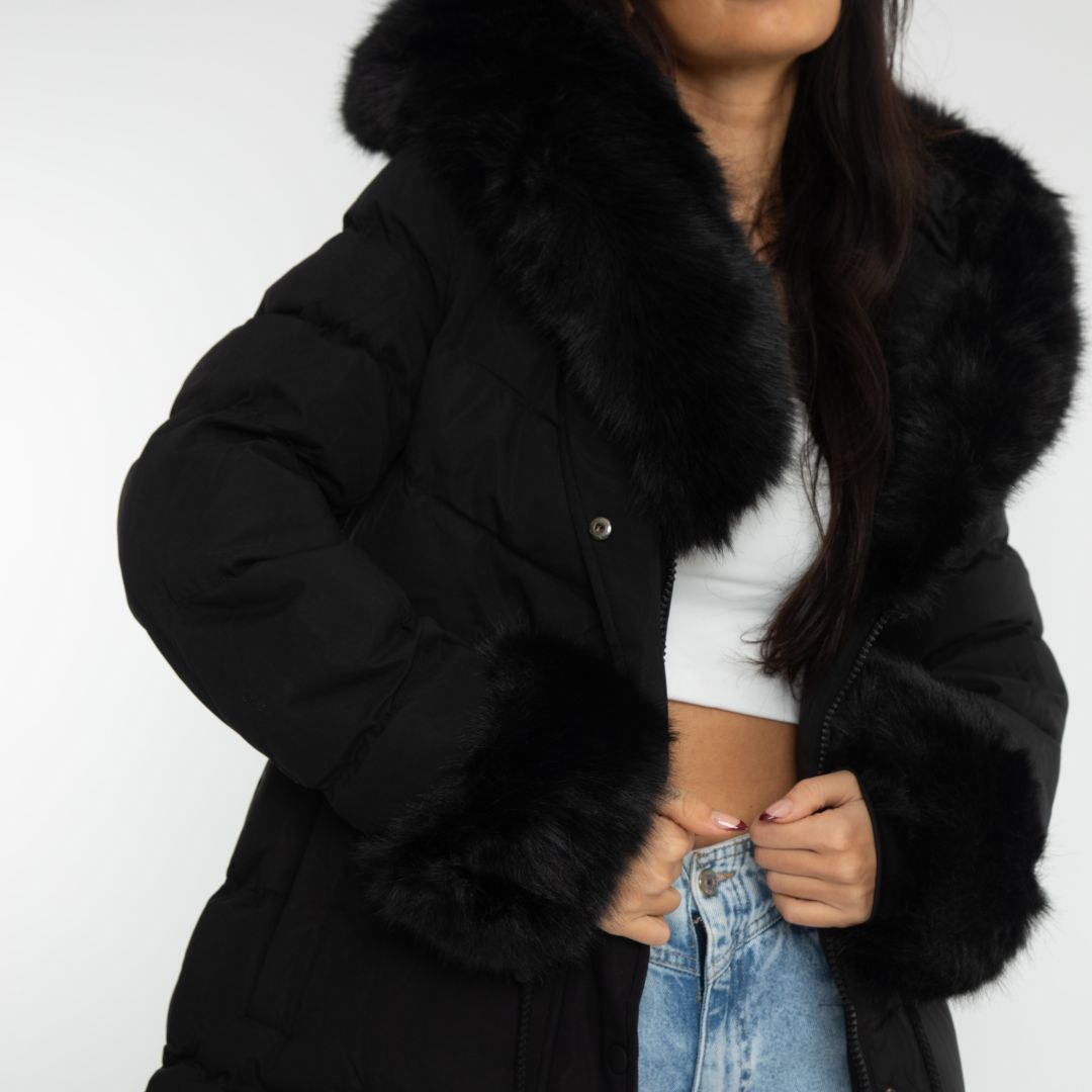 Clair Maison™ | Veste d'hiver avec capuche en fausse fourrure