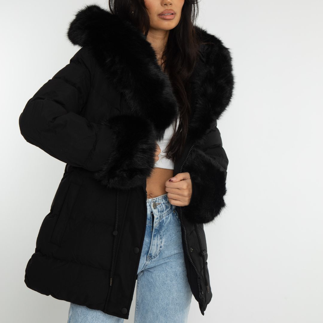 Clair Maison™ | Veste d'hiver avec capuche en fausse fourrure