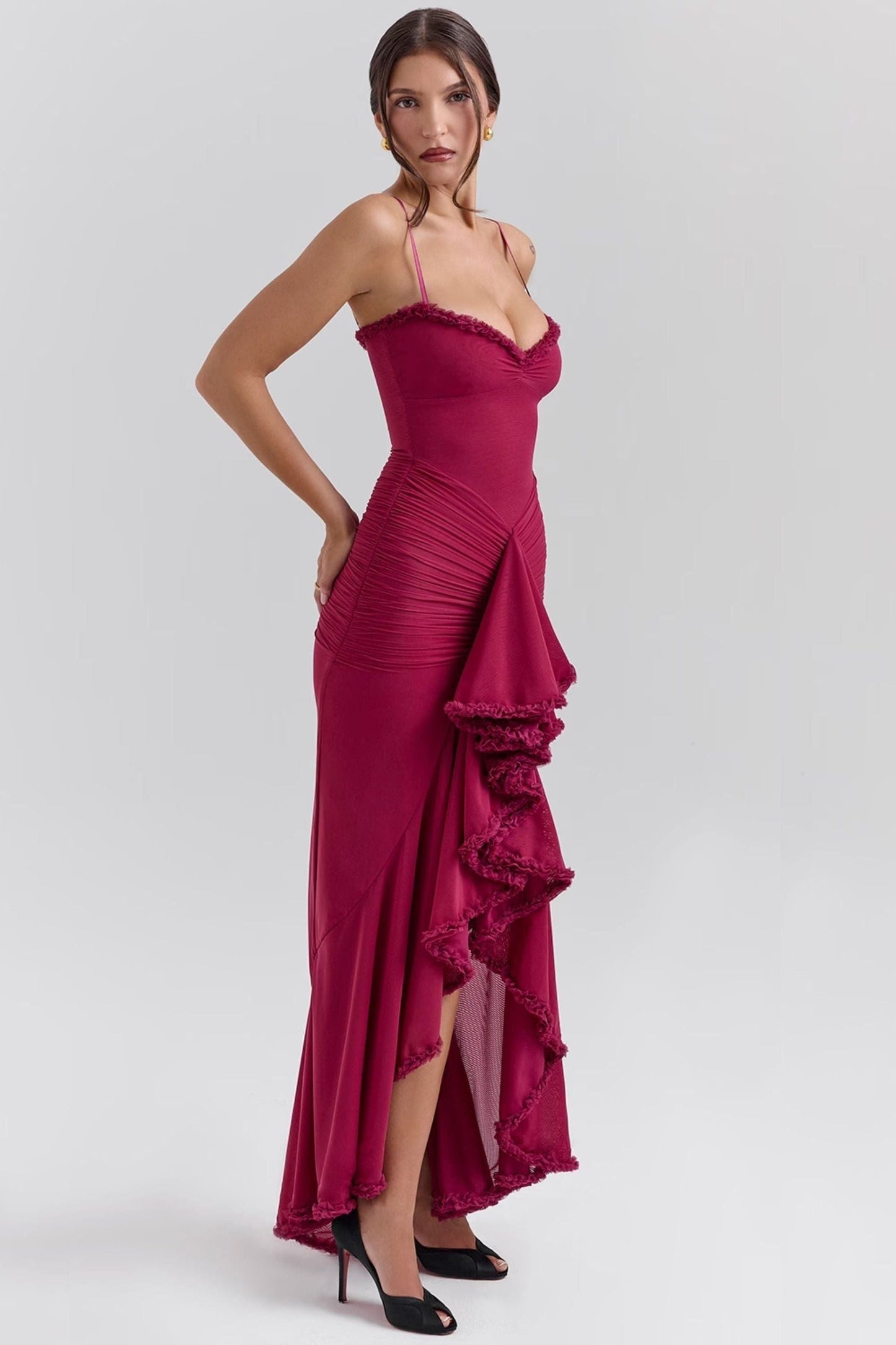 Clair Maison™ | Lisa - Robe Maxi Volante