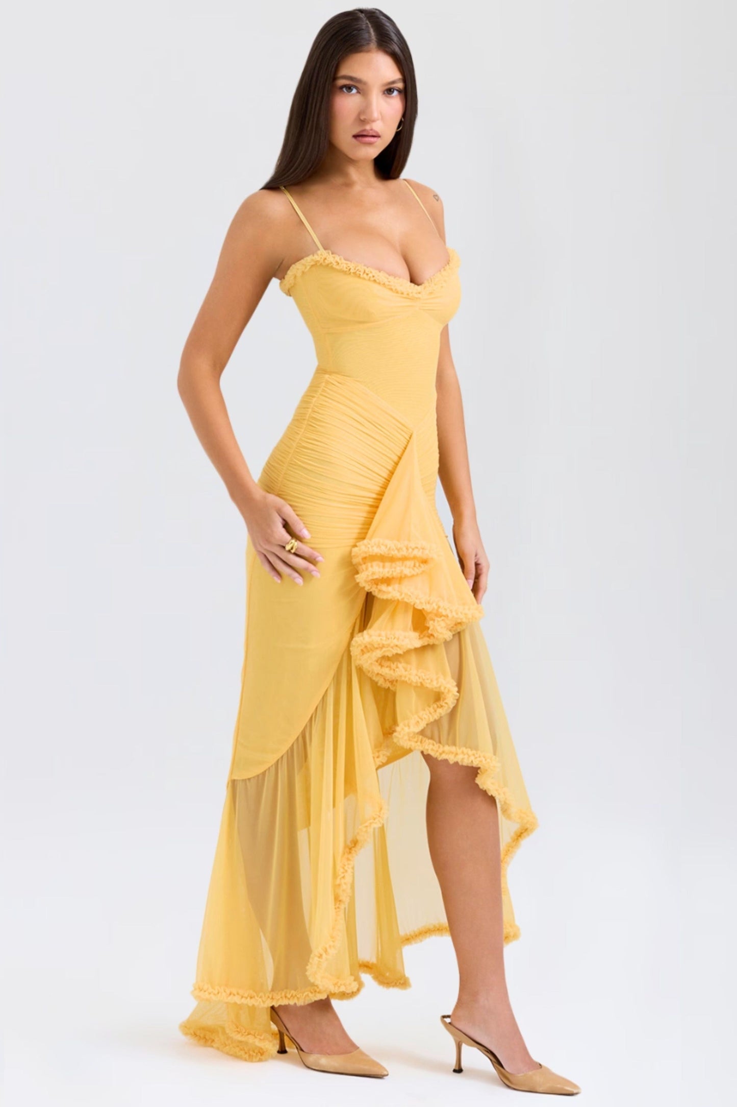 Clair Maison™ | Lisa - Robe Maxi Volante