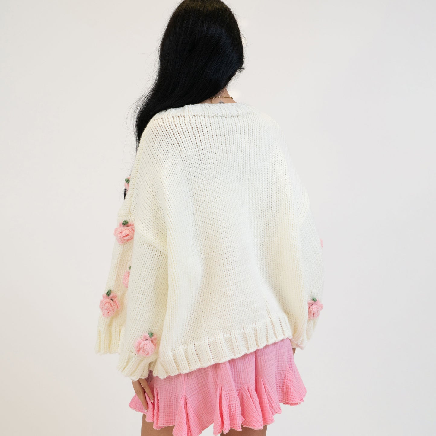Clair Maison™ | Pull en Rose Fait Main