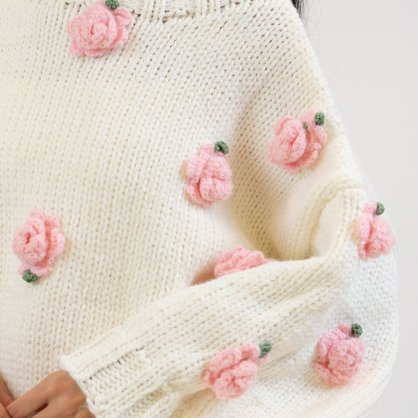 Clair Maison™ | Pull en Rose Fait Main
