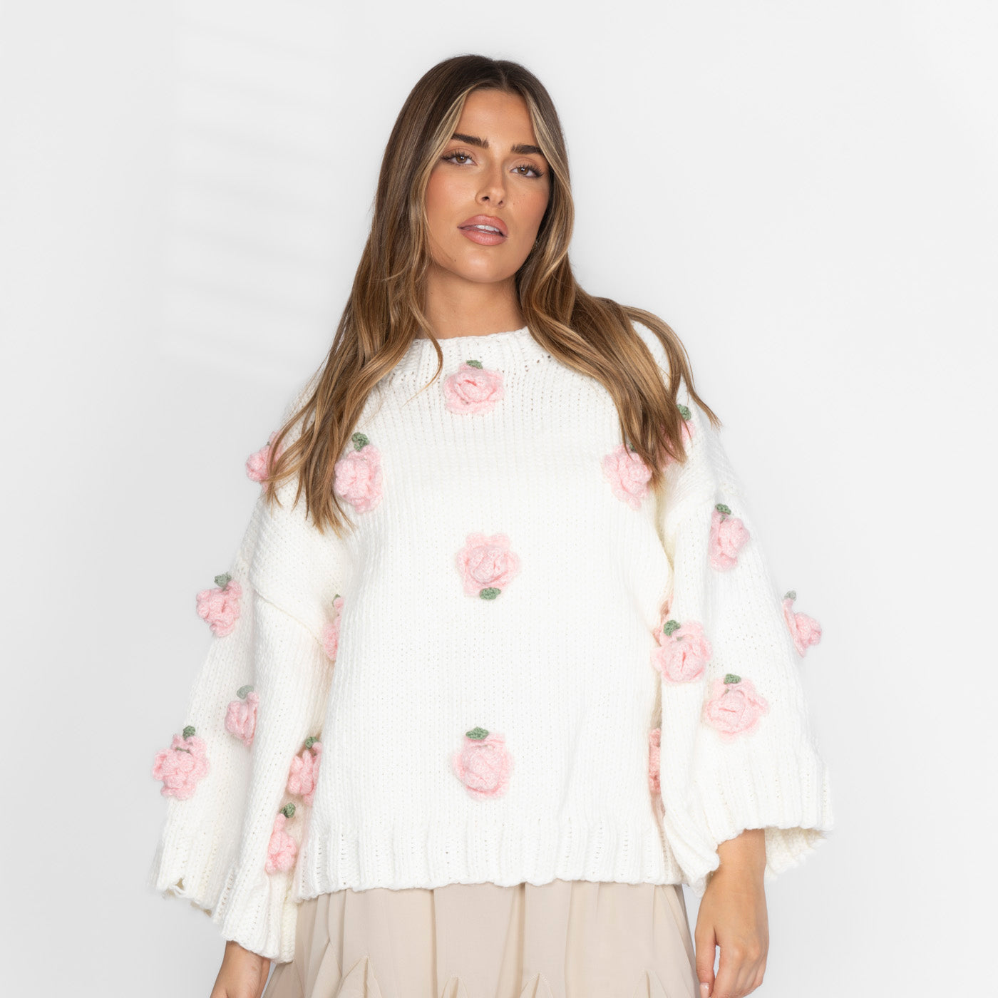 Clair Maison™ | Pull en Rose Fait Main