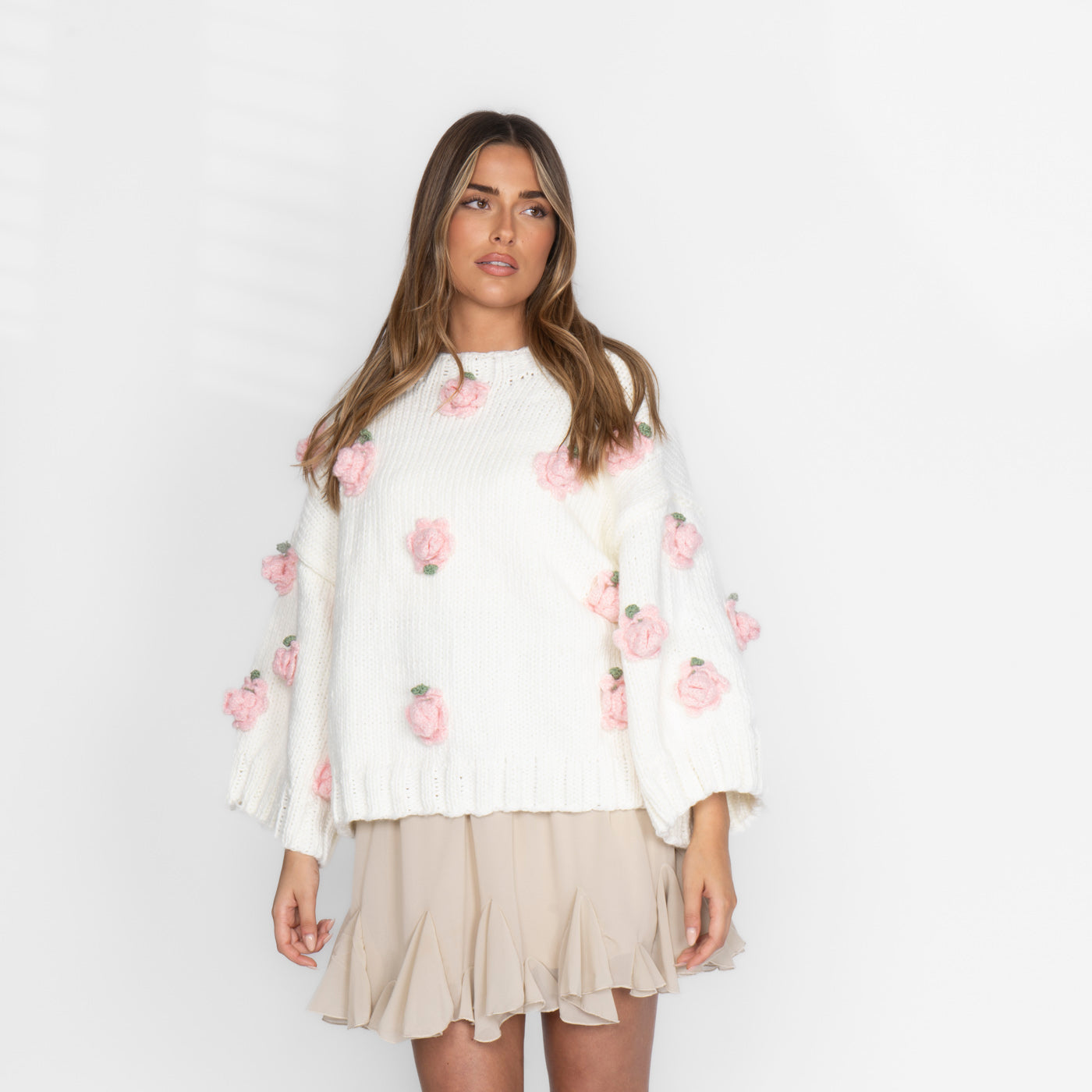 Clair Maison™ | Pull en Rose Fait Main