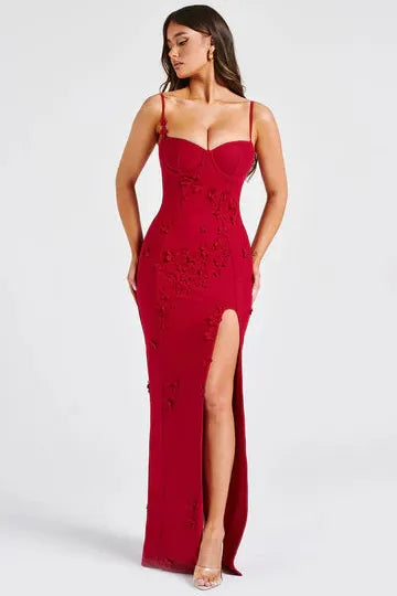 Clair Maison™ | Mina - Robe Maxi avec Appliqué