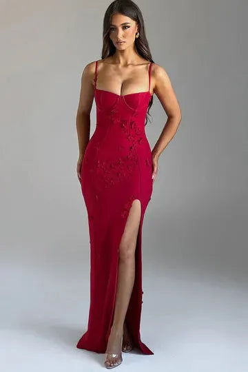 Clair Maison™ | Mina - Robe Maxi avec Appliqué