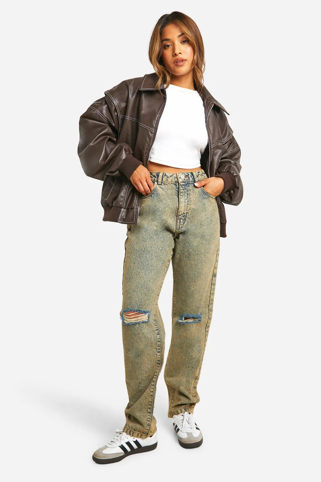 Clair Maison™ | Veste en Cuir Marron Savannah