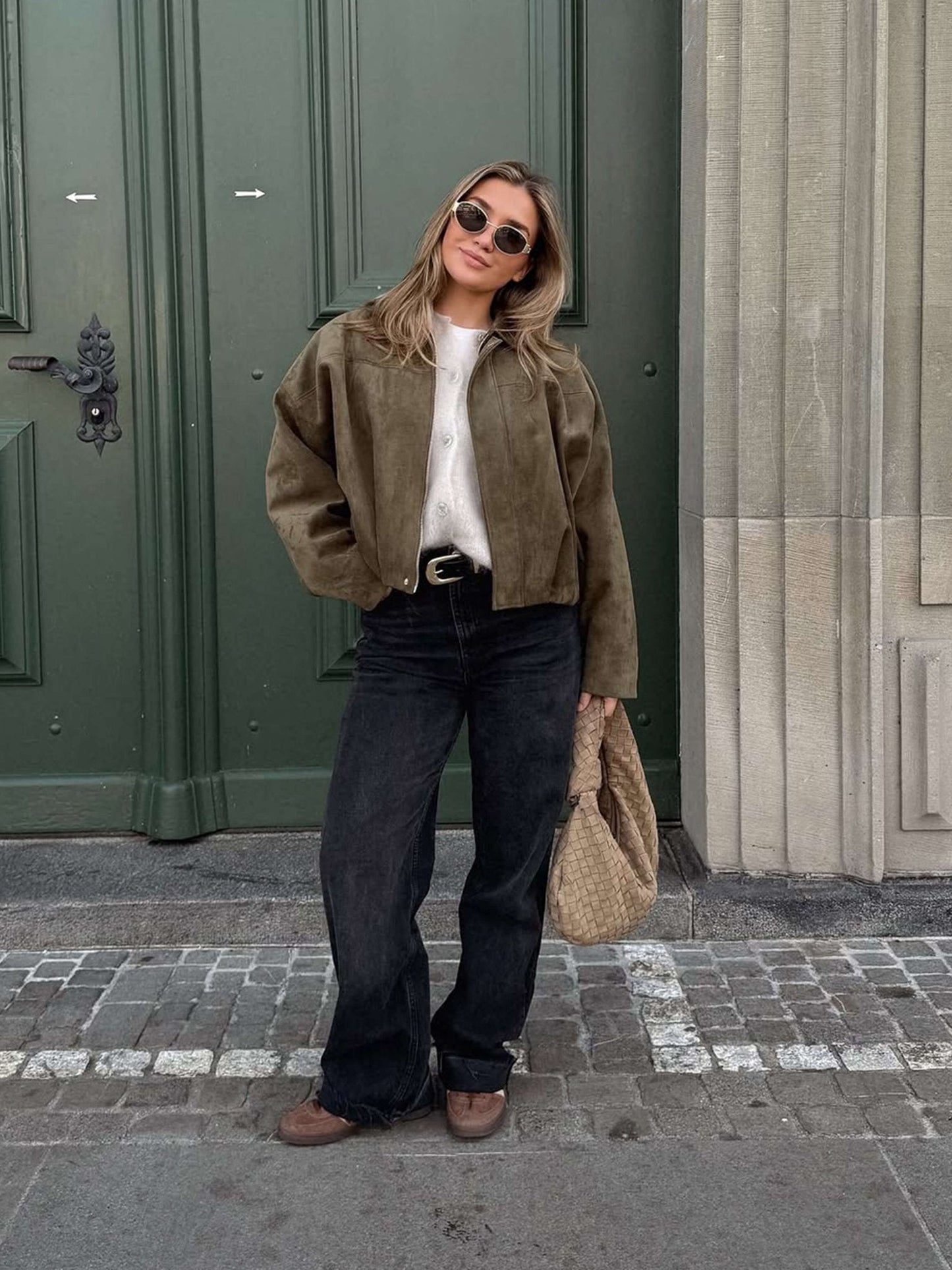 Clair Maison™ | Veste Bomber en Suède Lara