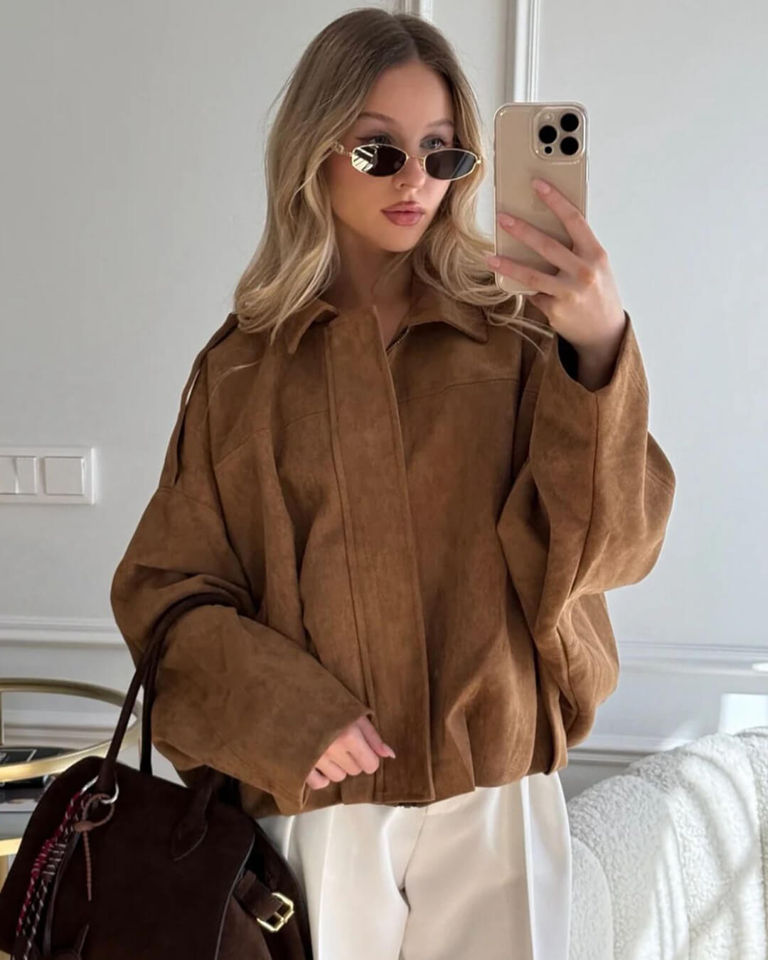 Clair Maison™ | Veste Bomber en Suède Lara