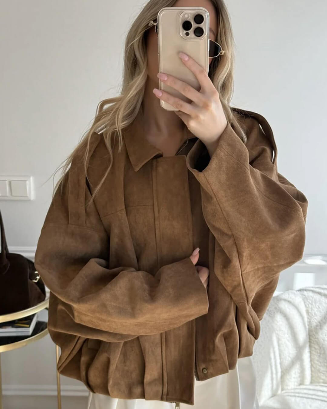 Clair Maison™ | Veste Bomber en Suède Lara