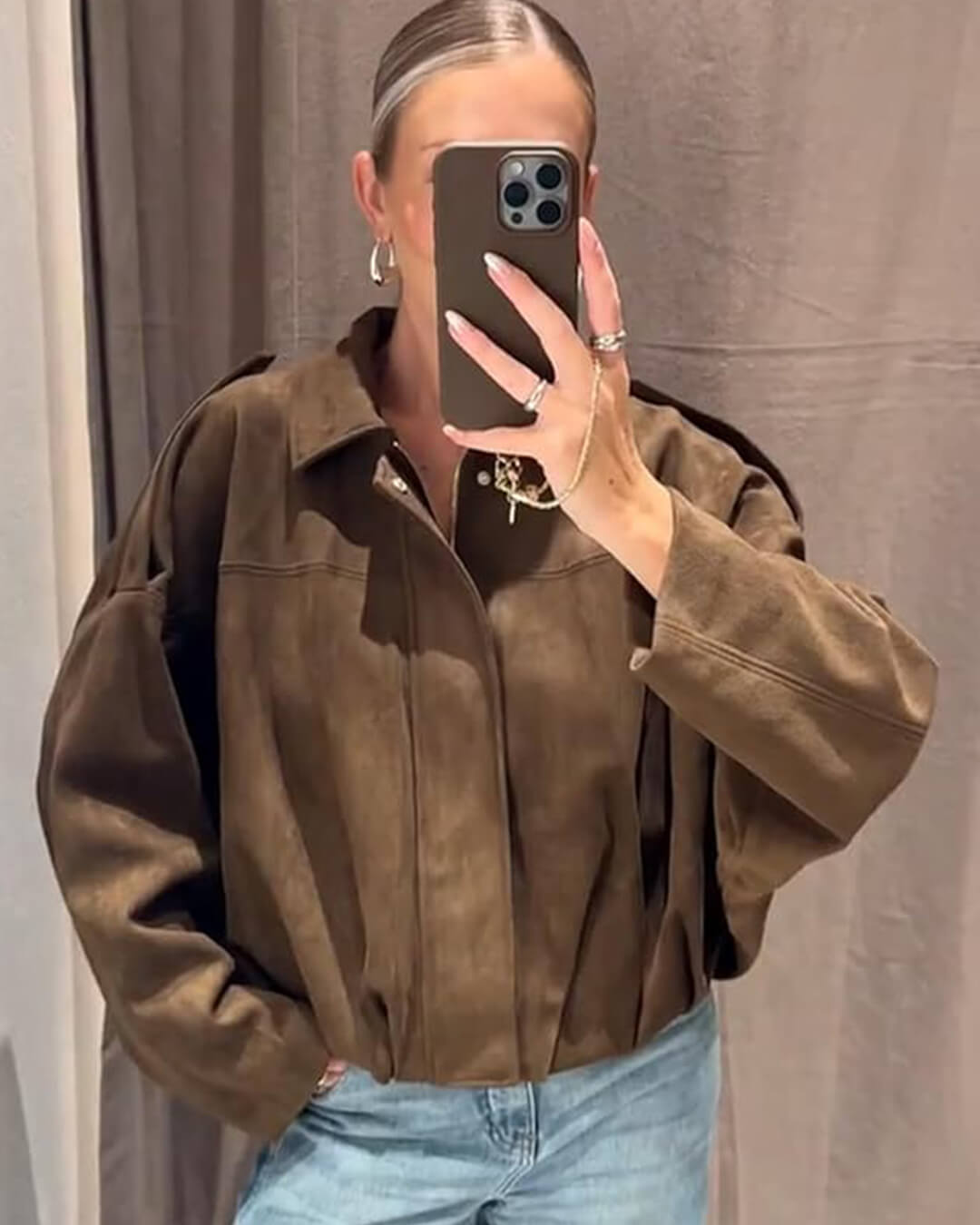 Clair Maison™ | Veste Bomber en Suède Lara